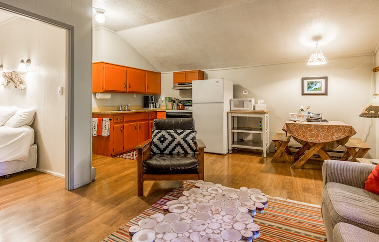 Interior of Sahalie Cabin